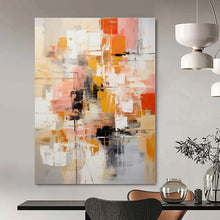 Load image into Gallery viewer, Warm Tones Abstract Cityscape Painting, Perfect for Industrial Loft & Urban - Chic Bedroom LargeART1391