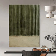 Load image into Gallery viewer, Green - Beige Textured Abstract Painting, Suited for Earthy - Toned Living Room & Nature - Inspired Office LargeART1382