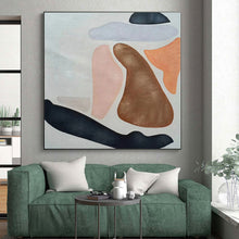 Load image into Gallery viewer, Large - Scale Pastel Shapes Abstract Acrylic for Boho - Chic Nursery & Light - Filled Yoga Studio LargeART0331