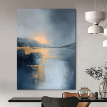 Load image into Gallery viewer, Golden Lake Abstract Art for Luxury Mountain Lodge & Fine Dining Restaurant LargeART0940