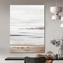 Load image into Gallery viewer, Gray & White Abstract Beach Watercolor Art, Perfect for Coastal Living Room & Relaxing Sunroom LargeART2064