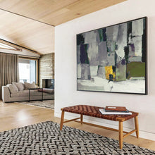 Load image into Gallery viewer, Gray - Toned Geometric Abstract Painting On Canvas DKH365