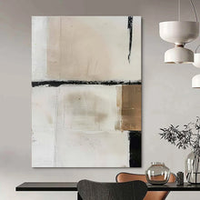 Load image into Gallery viewer, White, Black & Gold Abstract Painting, Perfect for Luxury Bedroom & Chic Lounge LargeART1475