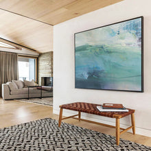 Load image into Gallery viewer, Turquoise Abstract Sea Painting On Canvas DKH417