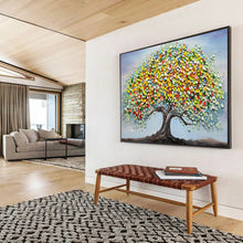 Load image into Gallery viewer, Colorful Tree Impasto - Whimsical Living Room Art LargeART1537
