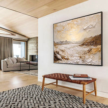 Load image into Gallery viewer, Textured Mountain - Sea Abstract Painting On Canvas DKH458