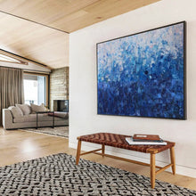 Load image into Gallery viewer, Blue Gradient Abstract Landscape Painting on Canvas - “Blue Haze” DKH660