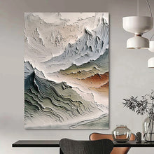 Load image into Gallery viewer, “Textured Mountain Landscape in Grays” Abstract Nature - Inspired Painting on Canvas, Dramatic Decor DKH981