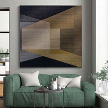 Load image into Gallery viewer, Warm Geometric Abstract Art – Suited for Rustic Living Room & Sophisticated Study LargeART0677