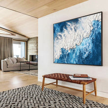 Load image into Gallery viewer, Textured Ocean Painting on Canvas - “Arctic Waters” DKH785
