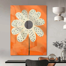 Load image into Gallery viewer, Polka Dot Flower on Orange Acrylic Art, Perfect for Nursery & Sunroom LargeART1041