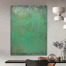 Load image into Gallery viewer, “Teal and Green Textured Field” - Teal, Green, Brown Abstract Art on Canvas DKH1213
