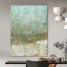 Load image into Gallery viewer, “Teal & Brown Textured Abstract” - Rustic Abstract Art on Canvas DKH1472