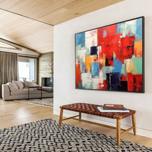 Load image into Gallery viewer, Colorful Cubist - Style Abstract Painting for Vibrant Living Room & Art - Loving Café DKH277