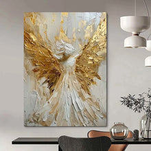 Load image into Gallery viewer, Textured Gold Angel Abstract Painting, Suited for Spiritual Meditation Room & Ornate Bedroom LargeART1908