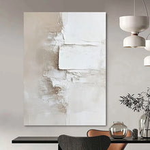 Load image into Gallery viewer, “Layered Textured White - Beige” Abstract Minimalist Painting on Canvas, Serene Wall Art DKH978