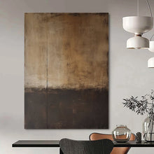 Load image into Gallery viewer, Brown - Black Divided Abstract Painting, Perfect for Sophisticated Hallway & Timeless Library LargeART1368