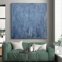 Load image into Gallery viewer, Oversized Blue Textured Abstract Art for Spa & Minimalist Bedroom LargeART0459