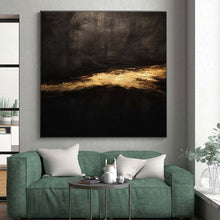 Load image into Gallery viewer, Dark and Golden Abstract Art - Great for Sophisticated Study & Luxe Hotel Lobby LargeART0686