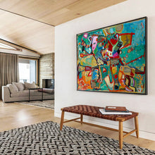 Load image into Gallery viewer, Hand - painted Vibrant Abstract Composition Acrylic Art for Creative Studio Spaces LargeART1679