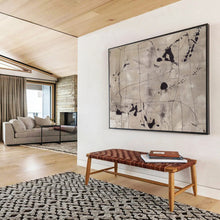 Load image into Gallery viewer, Black And White Abstract Line Painting On Canvas DKH446