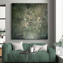 Load image into Gallery viewer, Green and Gray Textured Abstract Acrylic Art - Suited for Nature - inspired Bedroom & Industrial - style Studio LargeART0633