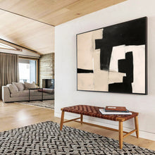 Load image into Gallery viewer, Monochrome Geometric Abstraction Abstract acrylic painting DLZ071