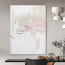Load image into Gallery viewer, Soft Pink & White Textured Abstract Painting, Perfect for Feminine Nursery & Romantic Dressing Room LargeART1345