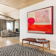 Load image into Gallery viewer, Bold Pink & Orange Abstract Art for Modern Dining Room & Trendy Café DKH073