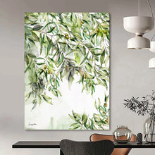 Load image into Gallery viewer, “Olive Branches” - Green and Watercolor Nature Art, Abstract Painting on Canvas DKH1083