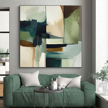 Load image into Gallery viewer, Custom Large Green and Gold Abstract Fusion - Ideal for Eco - Chic Home & Art - Loving Café LargeART0757