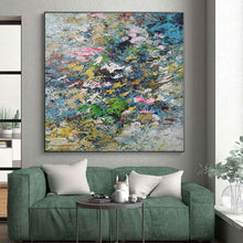 Load image into Gallery viewer, Hand - painted Massive Colorful Abstract Floral Burst Acrylic Art for Vibrant Dining Rooms LargeART0017
