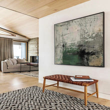 Load image into Gallery viewer, Grey - Green Textured Abstract Painting for Industrial Loft & Modern Art Studio DKH151