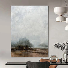 Load image into Gallery viewer, “Misty Field & Sky” - Atmospheric Landscape Art on Canvas DKH1510