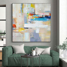 Load image into Gallery viewer, Hand - painted Large - scale Colorful Abstract Cityscape Acrylic Art for Stylish Living Rooms LargeART0001