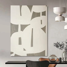 Load image into Gallery viewer, “Grey and White Silence” - Minimalist Shape Art, Ideal for Modern Hallway Style, Abstract Painting on Canvas DKH1075