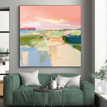 Load image into Gallery viewer, Pastel Landscape Abstract Art – Great for Coastal Living Room & Whimsical Café Nook LargeART0706