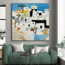 Load image into Gallery viewer, Mediterranean Village Art for Coastal Home & Travel - Inspired Living Room LargeART0882