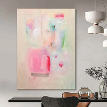 Load image into Gallery viewer, Soft Pastel Abstract Painting, Perfect for Minimalist Nursery & Calming Yoga Studio LargeART1854
