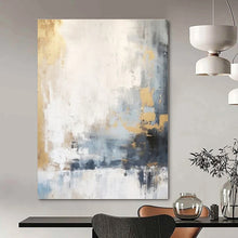 Load image into Gallery viewer, Gray, Gold & Blue Abstract, Perfect for Chic Home Office & Elegant Dining Room LargeART1339