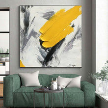Load image into Gallery viewer, Yellow, Gray, and White Textured Art Acrylic Art - Great for Scandinavian - style Kitchen & Bright Home Office LargeART0616