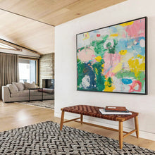 Load image into Gallery viewer, Vibrant Splatter Abstract Canvas Painting DKH482