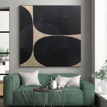 Load image into Gallery viewer, Black and Beige Geometric Circles Acrylic Art - Perfect for Modernist Office & Contemporary Entryway LargeART0581