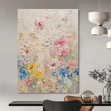 Load image into Gallery viewer, “Textured Wildflower Field” Abstract Painting on Canvas, Rustic Kitchen Decor DKH1000