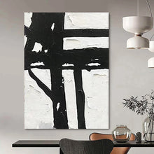 Load image into Gallery viewer, “Graphic Black and White Abstract with Thick Strokes” – Bold Abstract Making a Strong Visual Statement DTP148