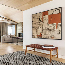 Load image into Gallery viewer, Neutral with Orange Accents Abstract Abstract acrylic painting DLZ099