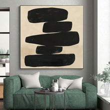 Load image into Gallery viewer, Massive Stacked Black Shapes Abstract Acrylic for Contemporary Hallway LargeART0276