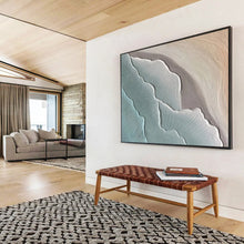 Load image into Gallery viewer, Textured Blue & Grey Abstract - Serene Living Room Art LargeART1525