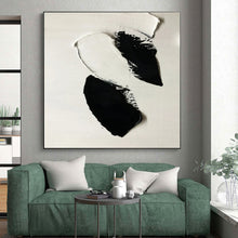 Load image into Gallery viewer, Black - White Textured Shapes Art – Ideal for Modern Monochrome Bathroom & Edgy Art Studio LargeART0710