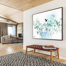 Load image into Gallery viewer, Minimalist Bird & Foliage Abstract Painting on Canvas DKH539